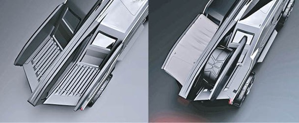 Pickup貨床設有一對分隔板，可兼作固定器放置後備輪胎及戶外用品等。