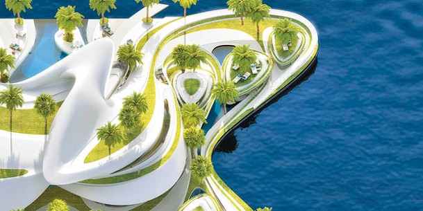 建築物均以充滿流動性的曲線來設計。