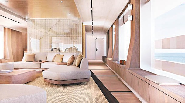 室內設計由Parisotto + Formenton負責，融入各種棕色和白色的布置元素。（Cantieri di Pisa）