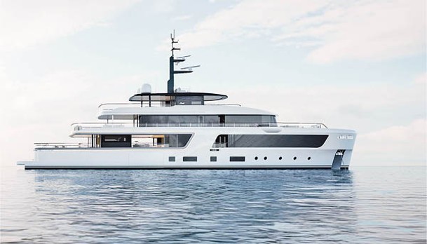 採用排水型鋼製船體的「Motopanfilo 45M」，預計最高速度為15節。<br>（Benetti Yachts）