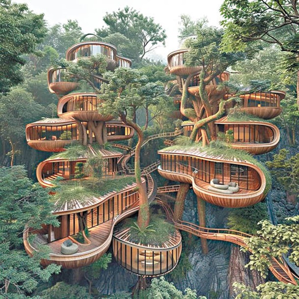 「Rash Tree Houses」被茂密的樹林包圍，猶如自然界的一部分。（ig@architectt_a.m）