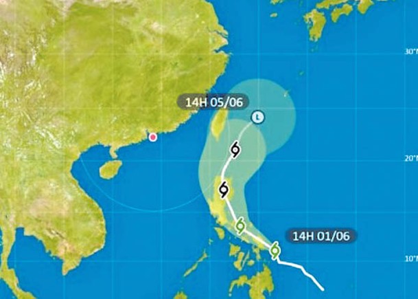 熱帶氣旋彩雲會在未來數日橫過菲律賓東部一帶，但風勢逐漸減弱，料對本港無甚威脅。