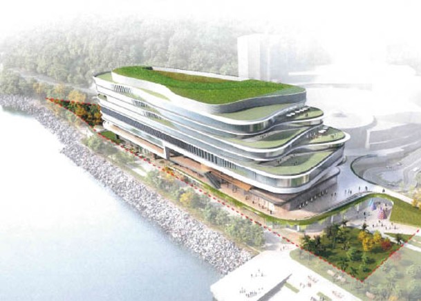 數碼港第5期擴建計劃將興建一幢10層樓高的建築物，此為模擬圖。