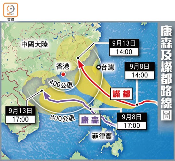 康森及燦都路線圖