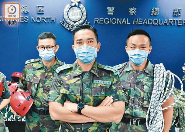 李耀雄（左起）、張健斌及廖偉強為快速應變部隊成員。（黃仲民攝）