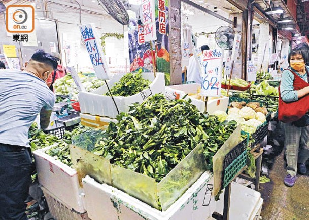 新鮮蔬菜價格升幅擴大，市民百上加斤。
