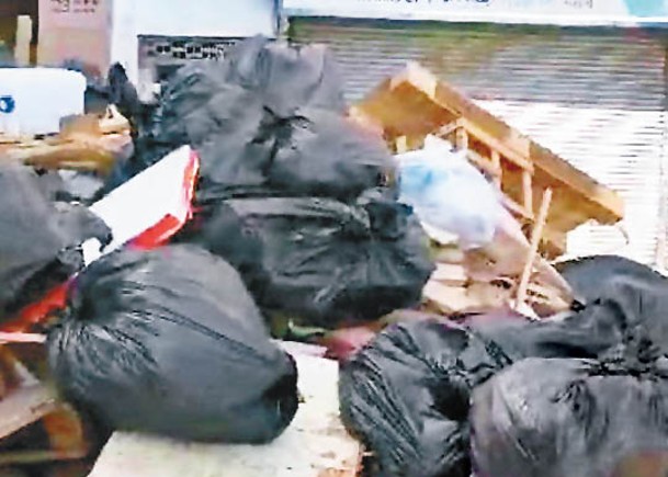 多袋垃圾與木卡板在上址堆積如山。