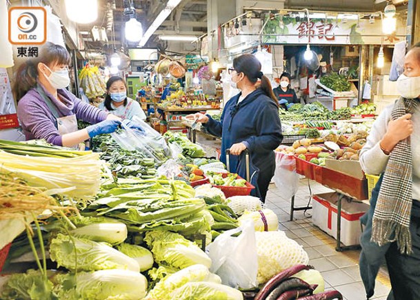 市面供售蔬菜數量與平日相若。