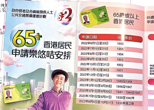 65歲或以上  網傳6月起分階段換樂悠咭