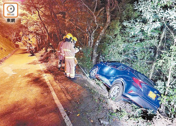 私家車墮坡  司機涉酒駕被捕