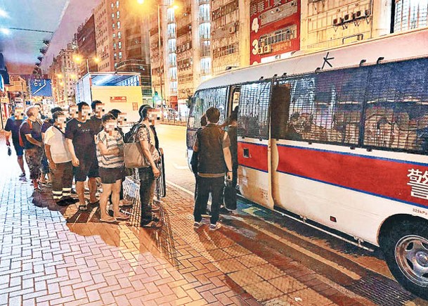 九龍城：涉案人士被帶上警車。