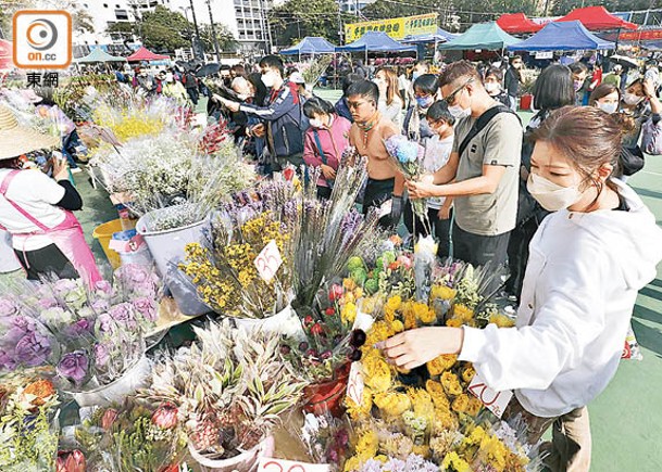 新春期間不少市民會買年花應節。