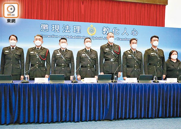 懲教署昨舉行2022年工作回顧，左四為黃國興。