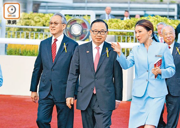 廖長江（左二）成為未來馬會主席嘅大熱門。