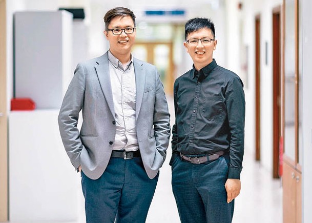 港大牙醫學院醫生林宇恒（左）及港大修復齒科臨床研究助理周俊宏，研究利用AI分析口腔照片。