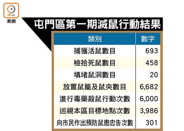 屯門今起次輪滅鼠  議員：勿3分鐘熱度