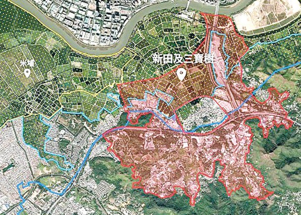 三寶樹濕地保育公園與新田科技城發展範圍重疊。