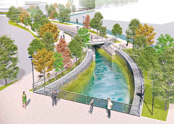洪水橋/厦村新發展區中，將設有蓄洪湖及河道設施。