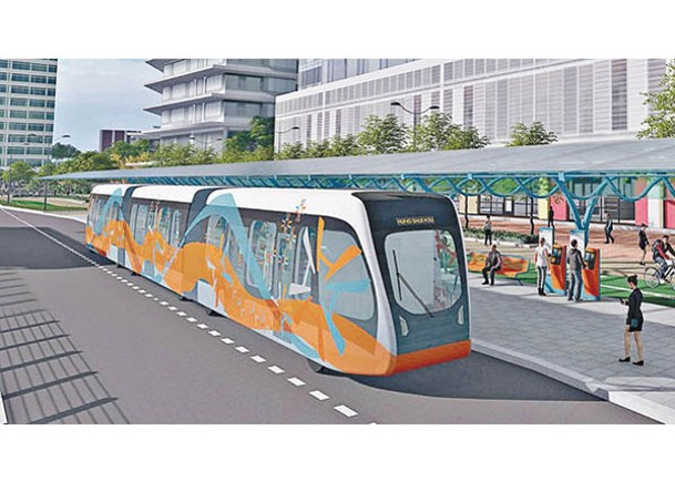 洪水橋/厦村新發展區智慧綠色集體運輸系統構想圖。