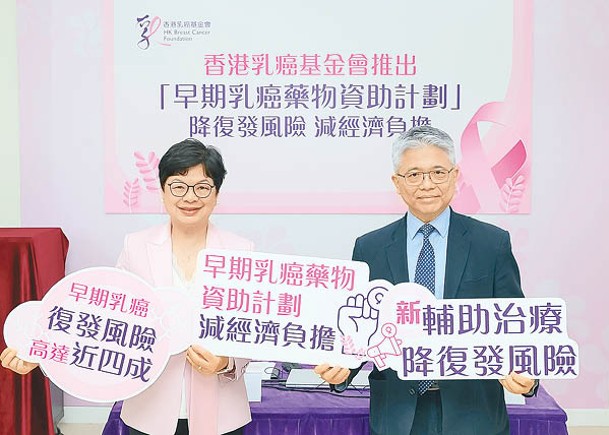 早期乳癌藥物資助計劃  最高可獲9.6萬