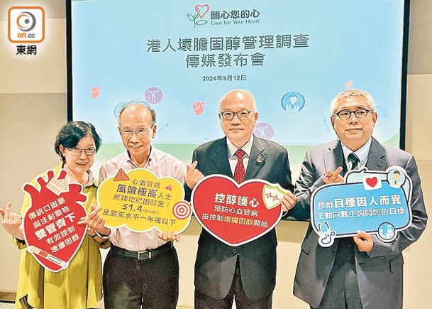 組織公布一項「港人壞膽固醇管理」的調查報告。（何永明攝）