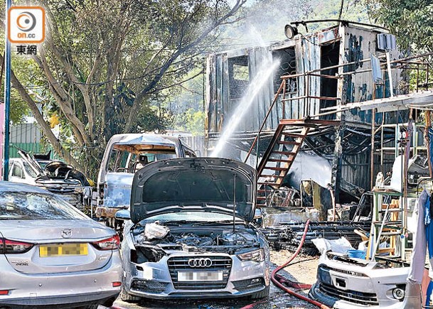 電線短路  貨櫃辦公室焚毀