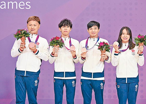 香港棋藝隊首次於亞運贏得獎牌。（港協暨奧委會圖片）