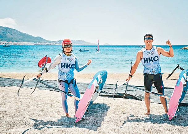 馬君正（左）及鄭清然正出戰奧運。（中國香港滑浪風帆總會圖片）
