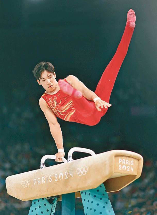 中國體操隊在完成頭五項一直領先。