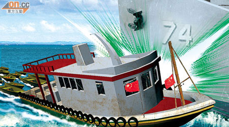 菲撞中國漁船模擬圖