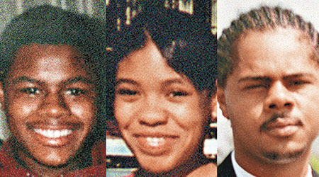 錢伯斯的兄姊卡洛斯（左）、拉托亞（中）、傑爾姆（右）均死於槍枝下。