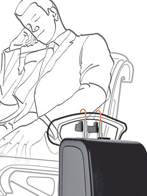 將安全行李箱鎖在椅旁，用家就可安心小睡。（互聯網圖片）