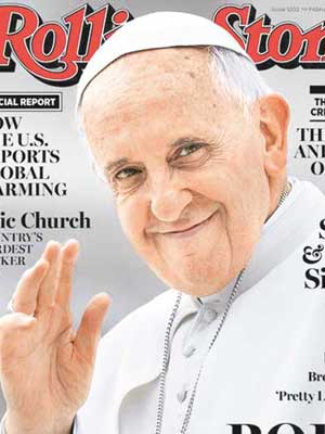 教宗方濟各近日登上最新一期《滾石雜誌》的封面。（互聯網圖片）