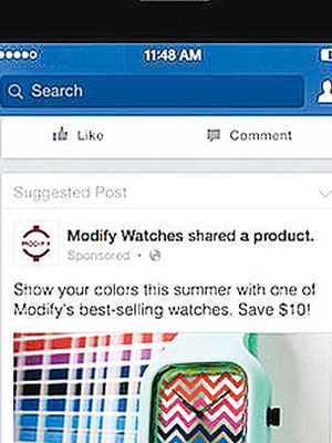 fb計劃在應用程式版的廣告中，新增「購買」按鈕。（互聯網圖片）