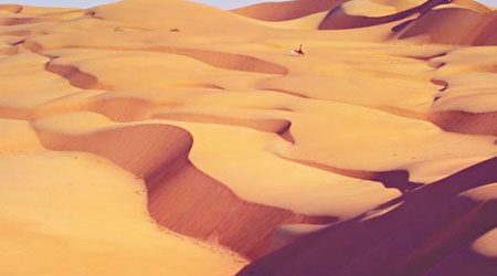 Google深入阿聯酋阿布扎比的利瓦荒漠，拍攝沙漠景觀。（互聯網圖片）