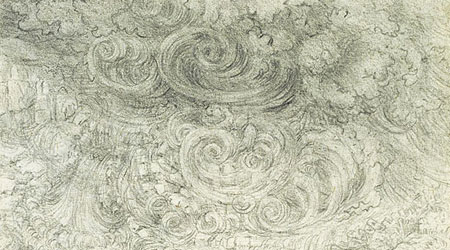 專家指達文西的作品中畫有颶風漩渦。（互聯網圖片）
