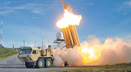 美軍THAAD反導系統發射瞬間。（互聯網圖片）