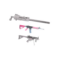客人可獲發M1919機槍，及於粉紅色M4及MP5衝鋒槍中二揀其一。（互聯網圖片）