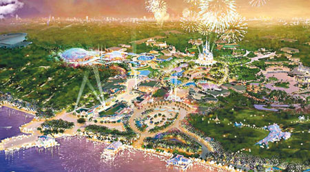 上海迪士尼樂園明春開幕，圖為構想圖。（互聯網圖片）