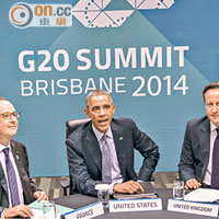 奧巴馬（中）去年與歐洲各國元首開會商討TTIP。