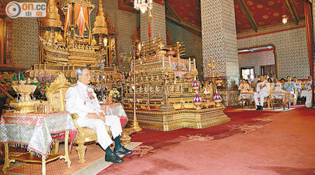 泰王出席加冕周年慶祝儀式。（泰國宮務廳提供）