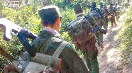 果敢同盟軍與緬甸政府軍已持續交火多月。（互聯網圖片）