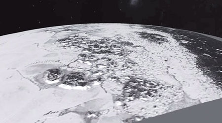 NASA模擬新視野號飛越希拉里山。（互聯網圖片）