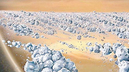 土星環由微小冰塊或碎石逐層形成。圖為示意圖。（互聯網圖片）