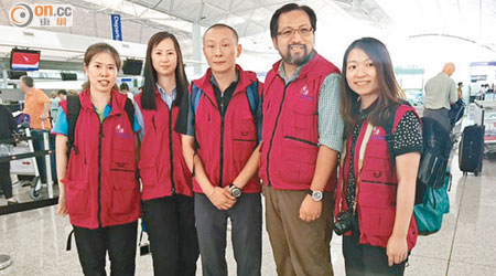 香港災後心理輔導協會五人獲邀前赴災場。