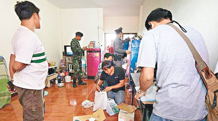 泰國警方再在曼谷東部一個住宅內發現製造炸彈的材料。（互聯網圖片）