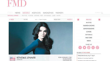 系統會預測模特兒的受歡迎程度。圖為美國女模特兒Kendall Jenner。（互聯網圖片）
