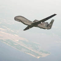 美軍「全球鷹」無人機（圖）突出現台東部外海上空。（資料圖片）