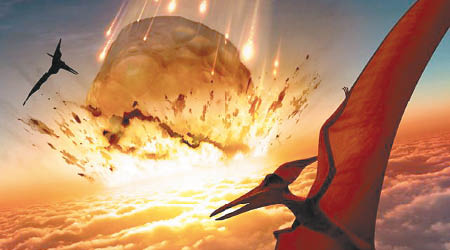 小行星撞擊地球，或是恐龍滅絕原因之一。（互聯網圖片）