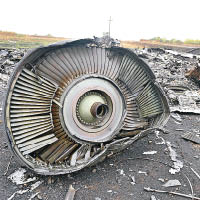 馬航MH17去年在烏克蘭遭擊落，圖為其中部分殘骸。（資料圖片）